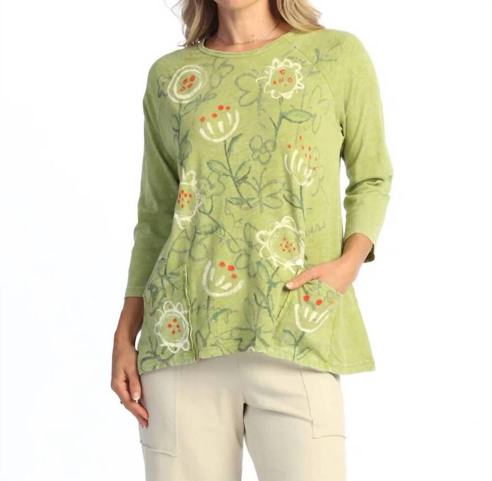 NEW JESS & JANE mineral washed patch pocket tunic top in paloma